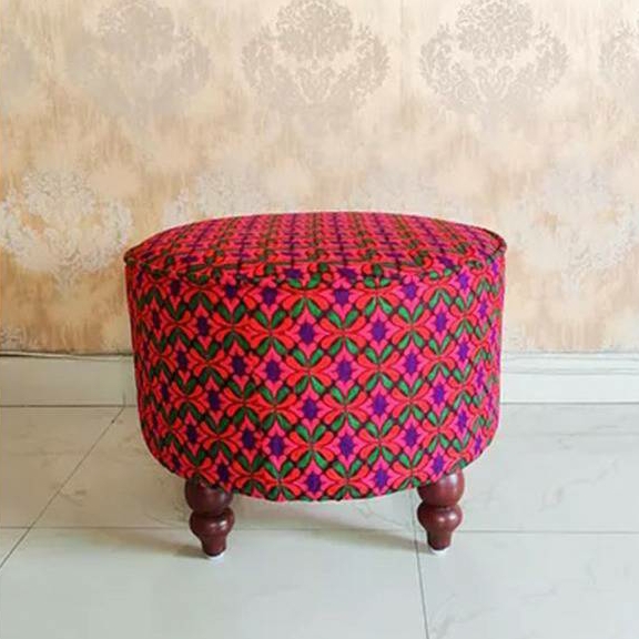 Red Ottoman Stool