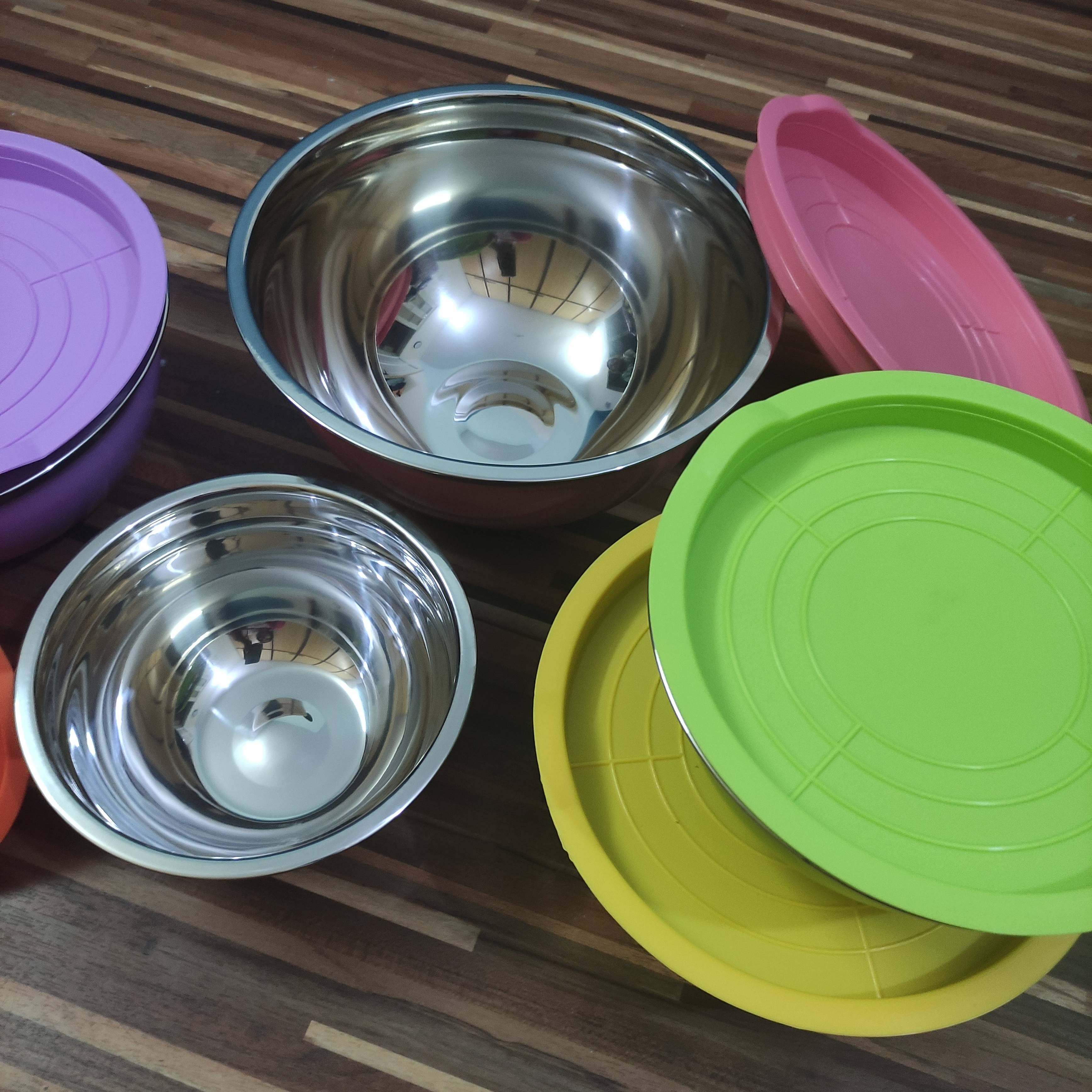 5 Pcs Stainless Steel Bowl Set With Lids