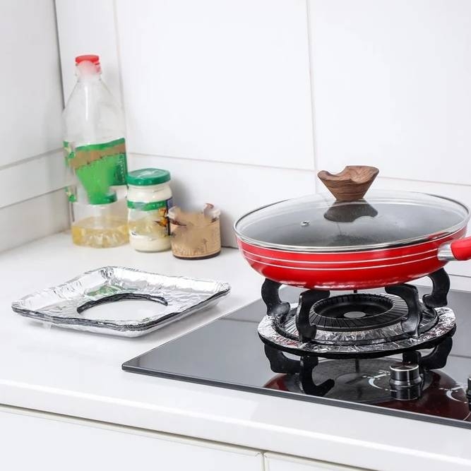5pcs Reusable Aluminum Foil Gas Stove Cover