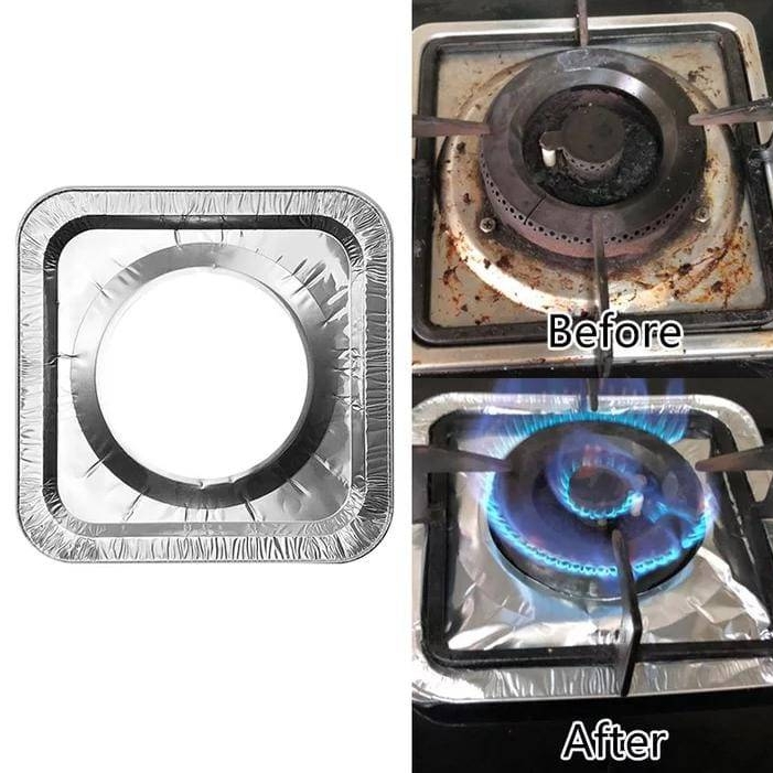 5pcs Reusable Aluminum Foil Gas Stove Cover