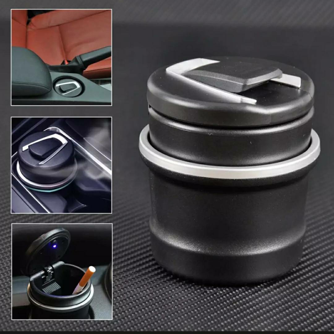 BMW Style Car Ashtray Black and Silver Universal Dukan.pk