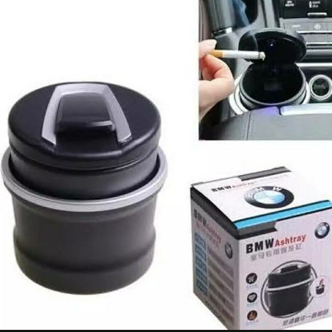 BMW Style Car Ashtray Black and Silver Universal Dukan.pk