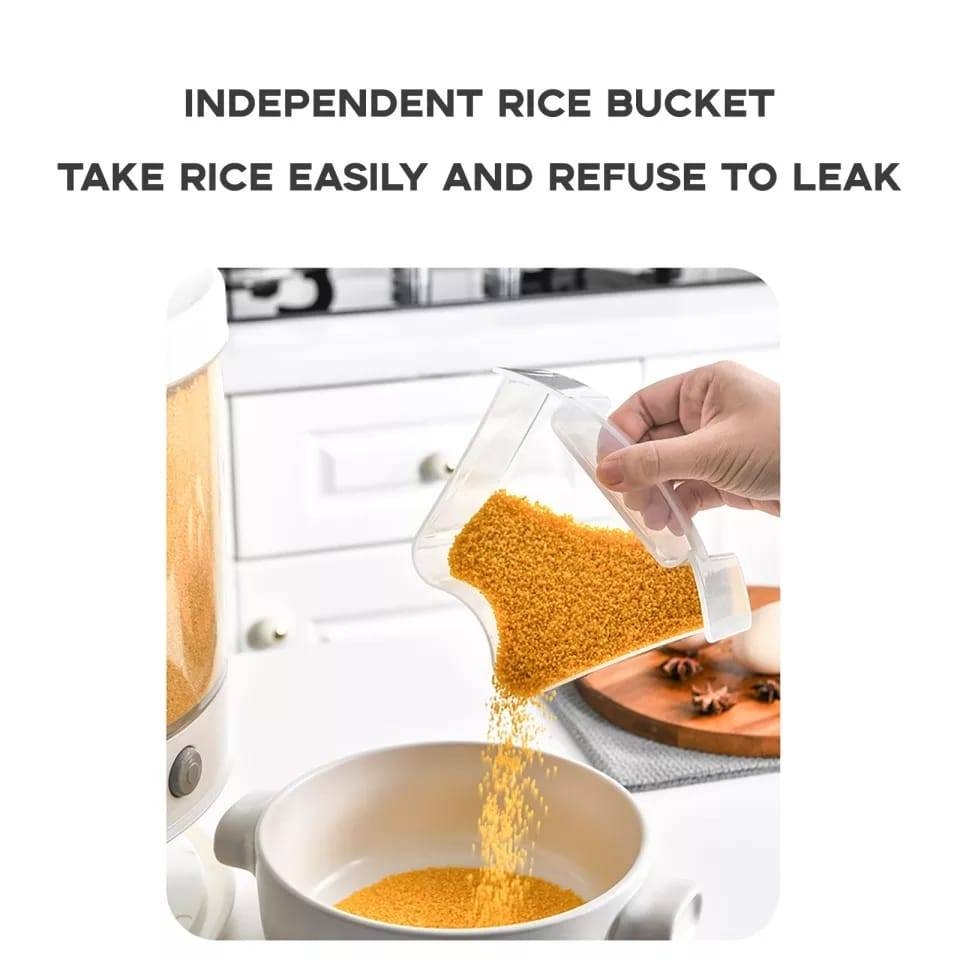 10 KG Rotation Rice & Grains Dispenser With 6 Partition Grid