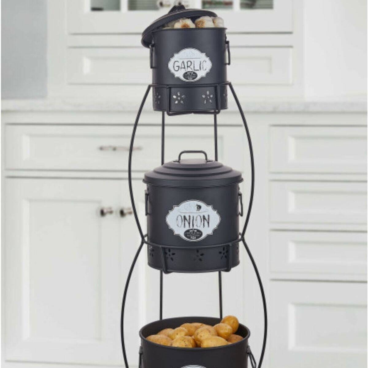 Luxury Stand 3 Tier Potato Onion Garlic Buck