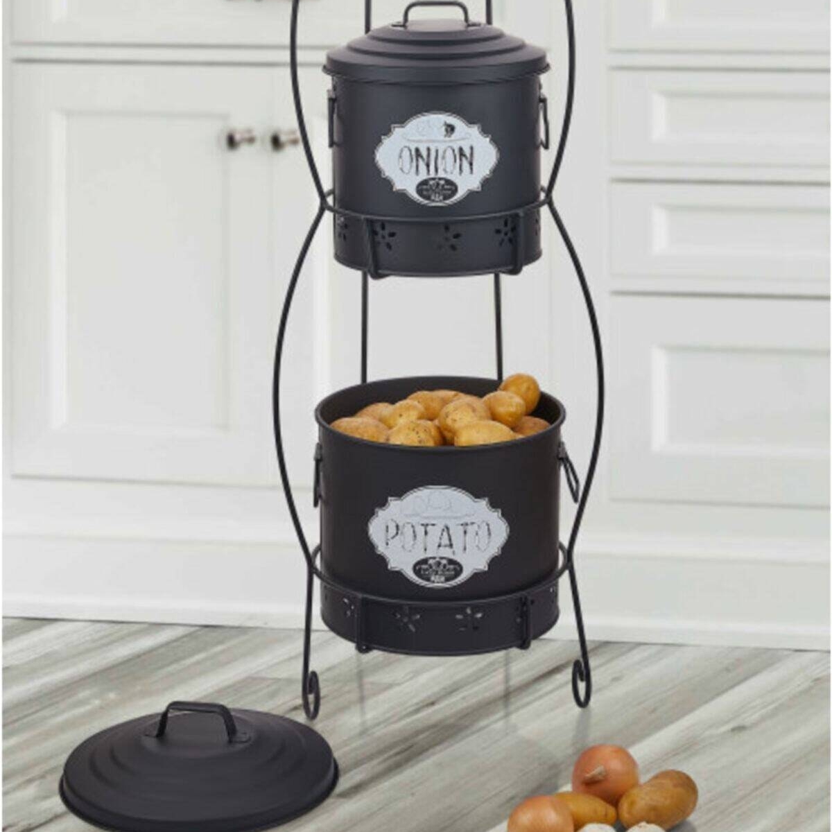Luxury Stand 3 Tier Potato Onion Garlic Buck
