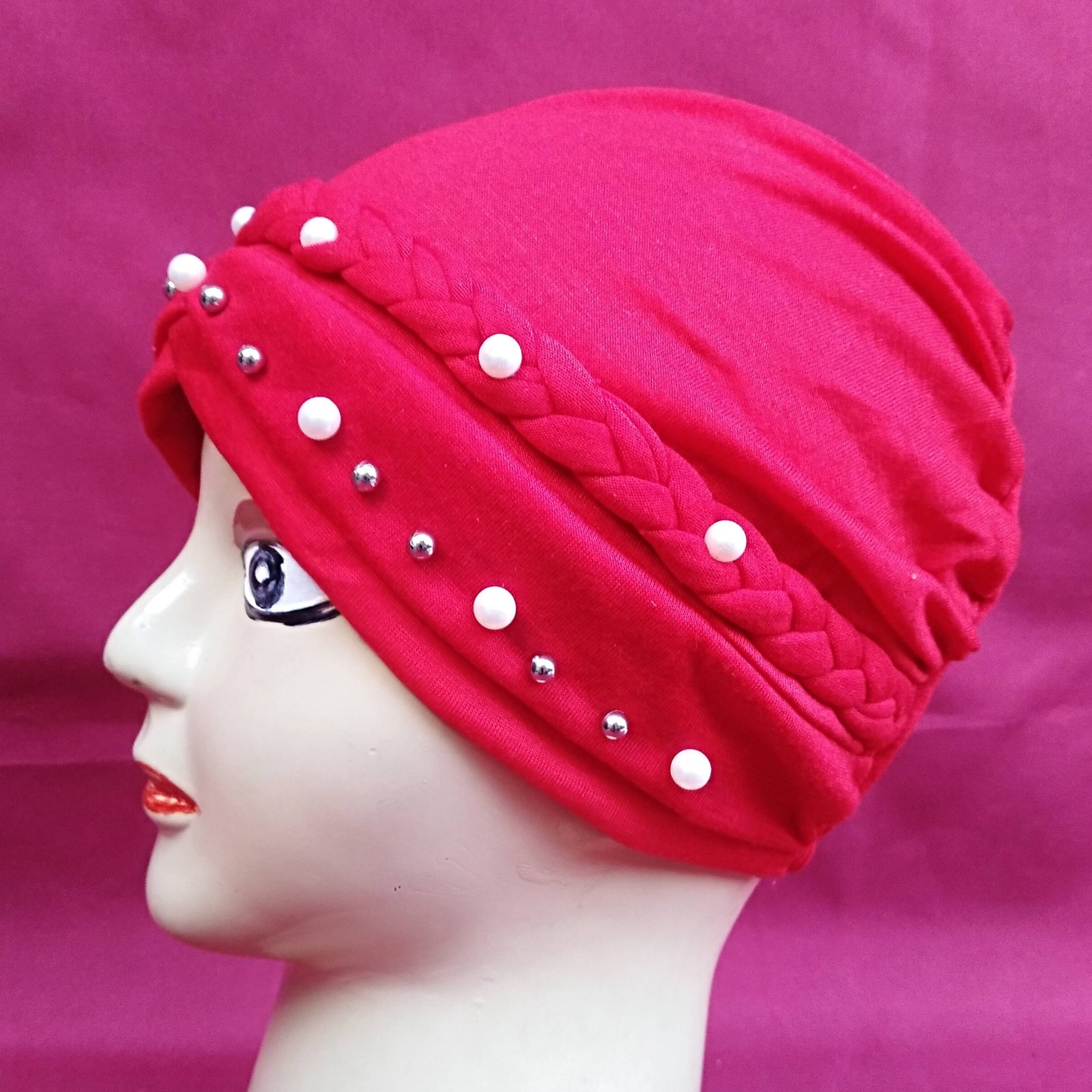 Turban Style Pearl Hijab Cap