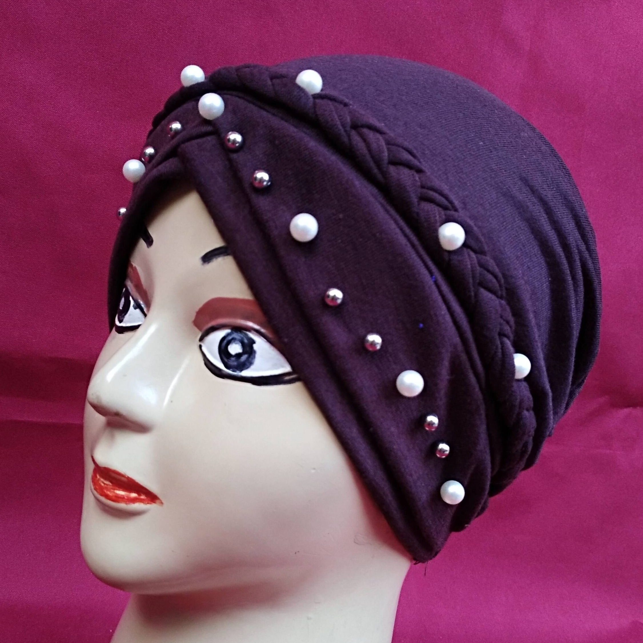Turban Style Pearl Hijab Cap