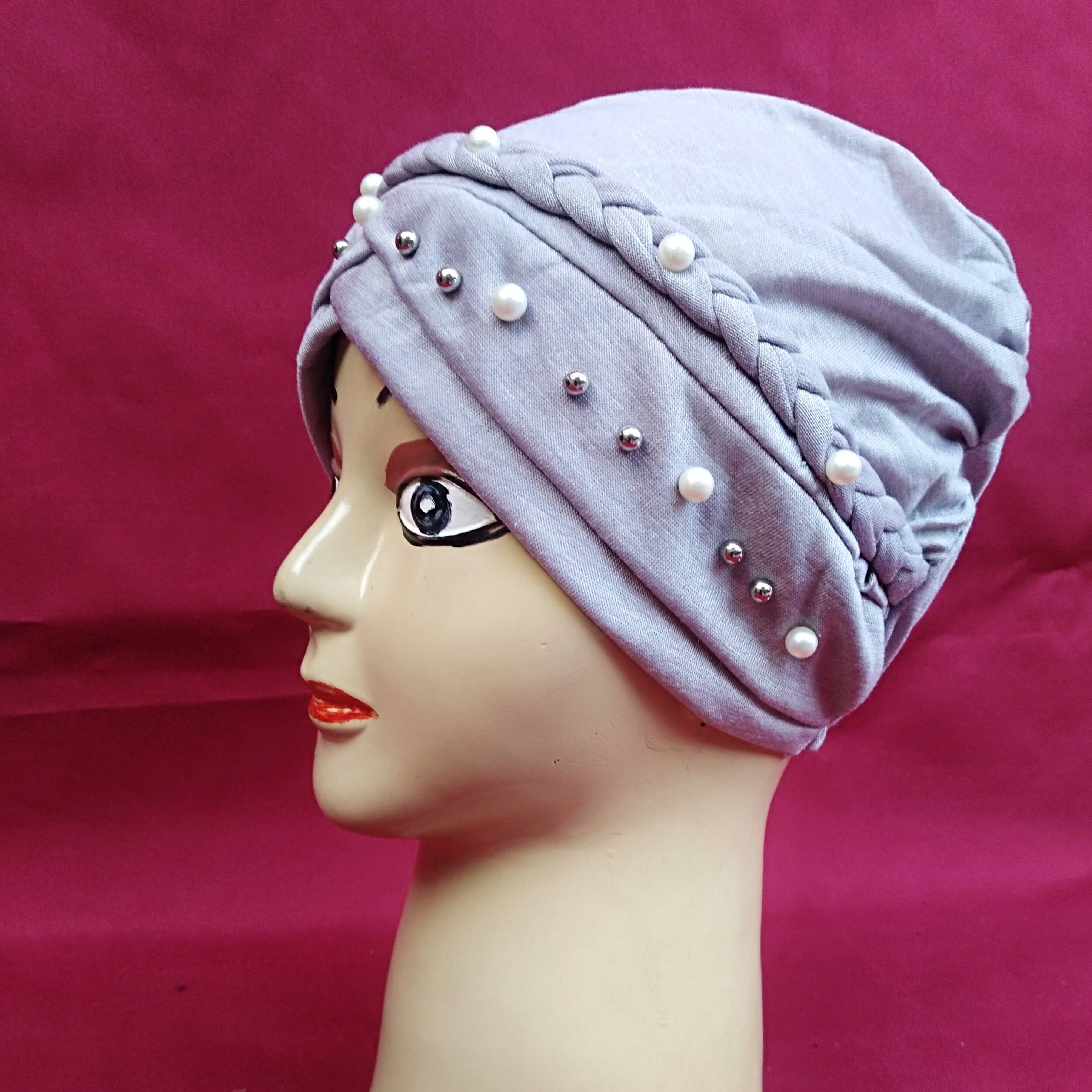 Turban Style Pearl Hijab Cap