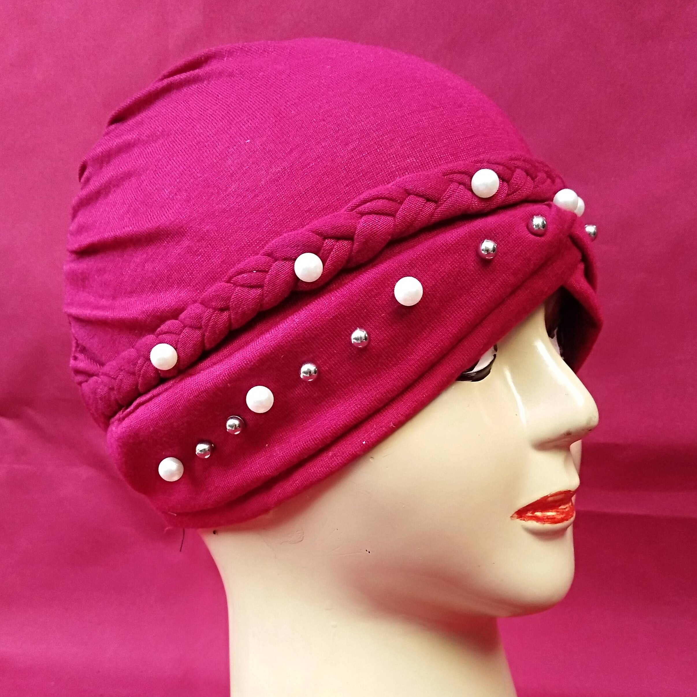 Turban Style Pearl Hijab Cap