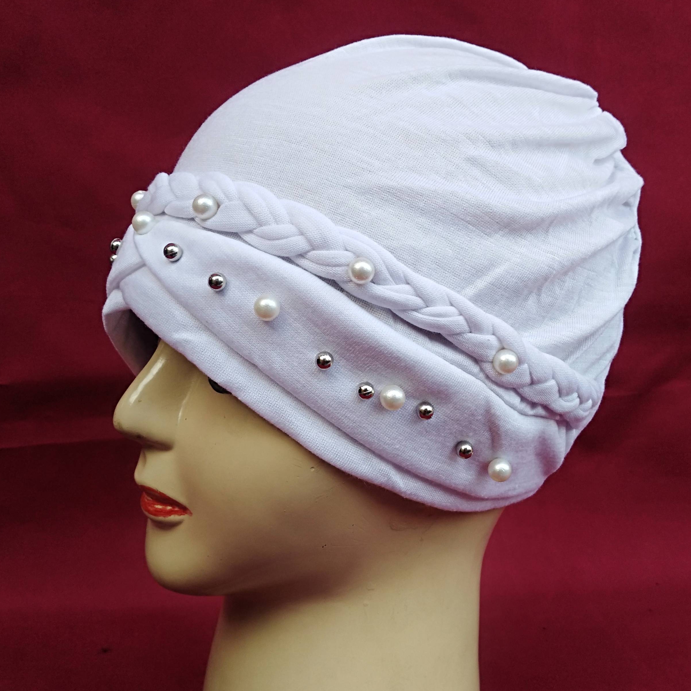 Turban Style Pearl Hijab Cap