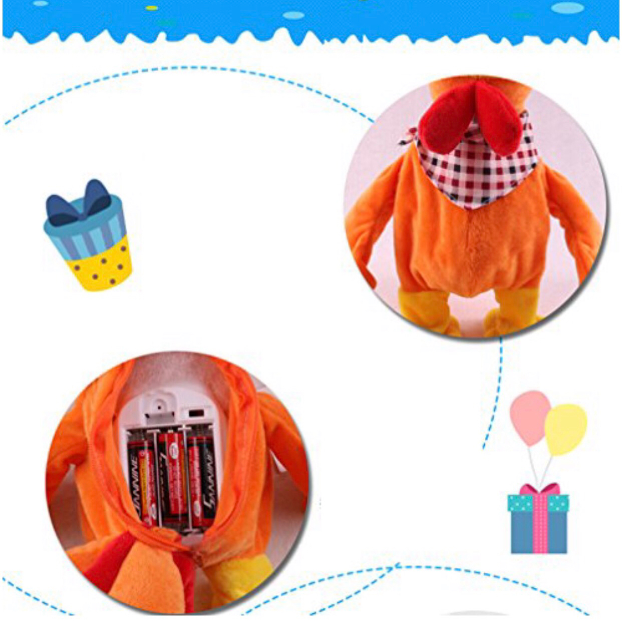 Crazy Dancing Stuffed Hen, Chiken