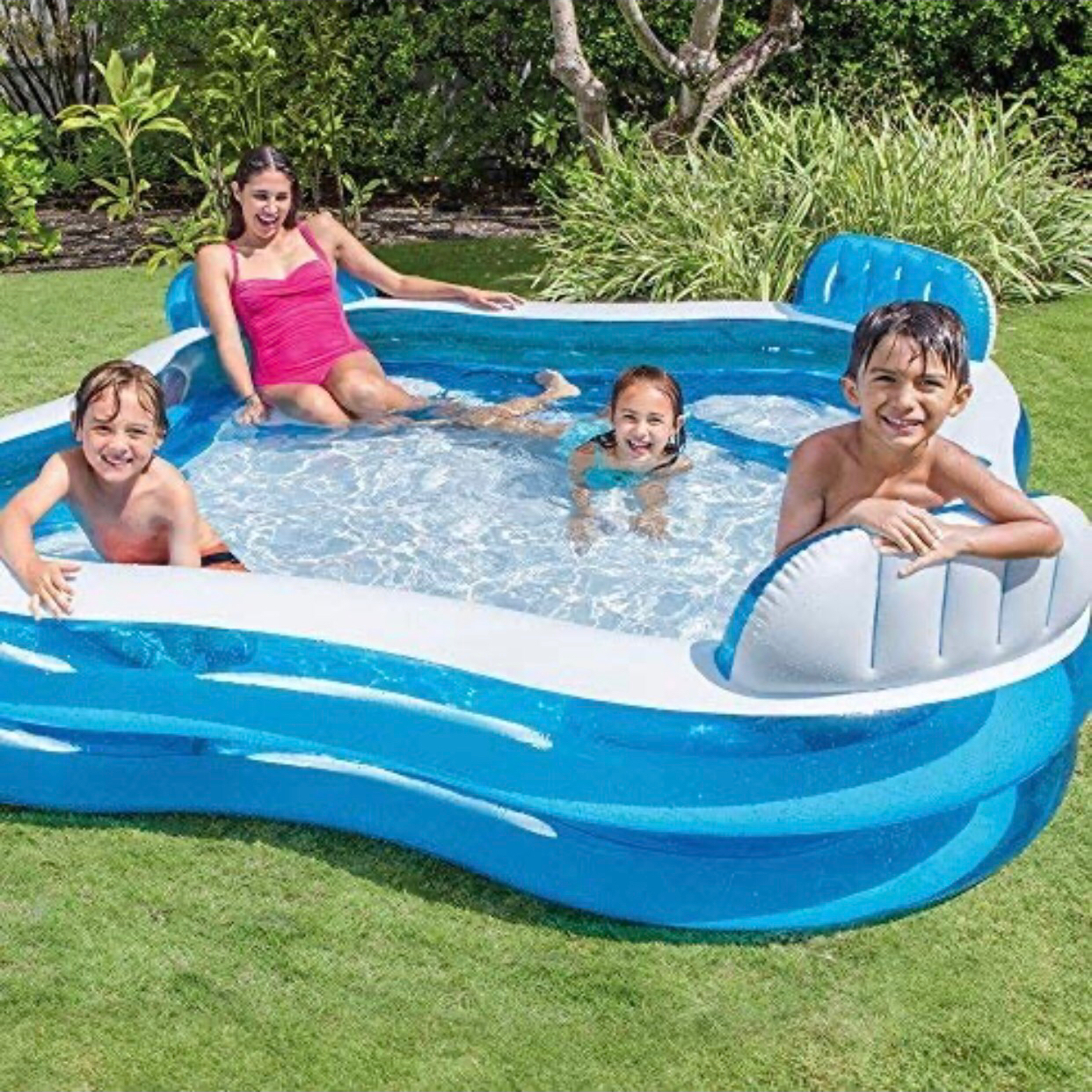 Intex Swim Center Family Lounge Inflatable Pool 90 x 90 x26