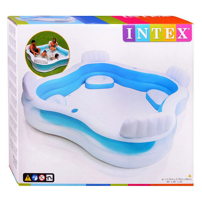 Intex Swim Center Family Lounge Inflatable Pool 90 x 90 x26