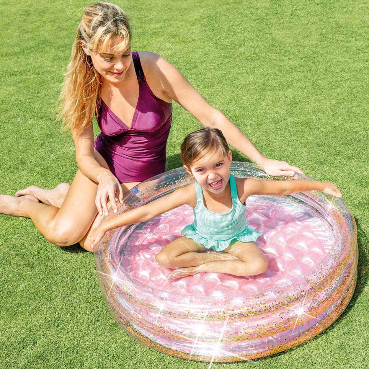 Intex Inflatable Glitter Mini Pool 86 x 86 x 25 cm