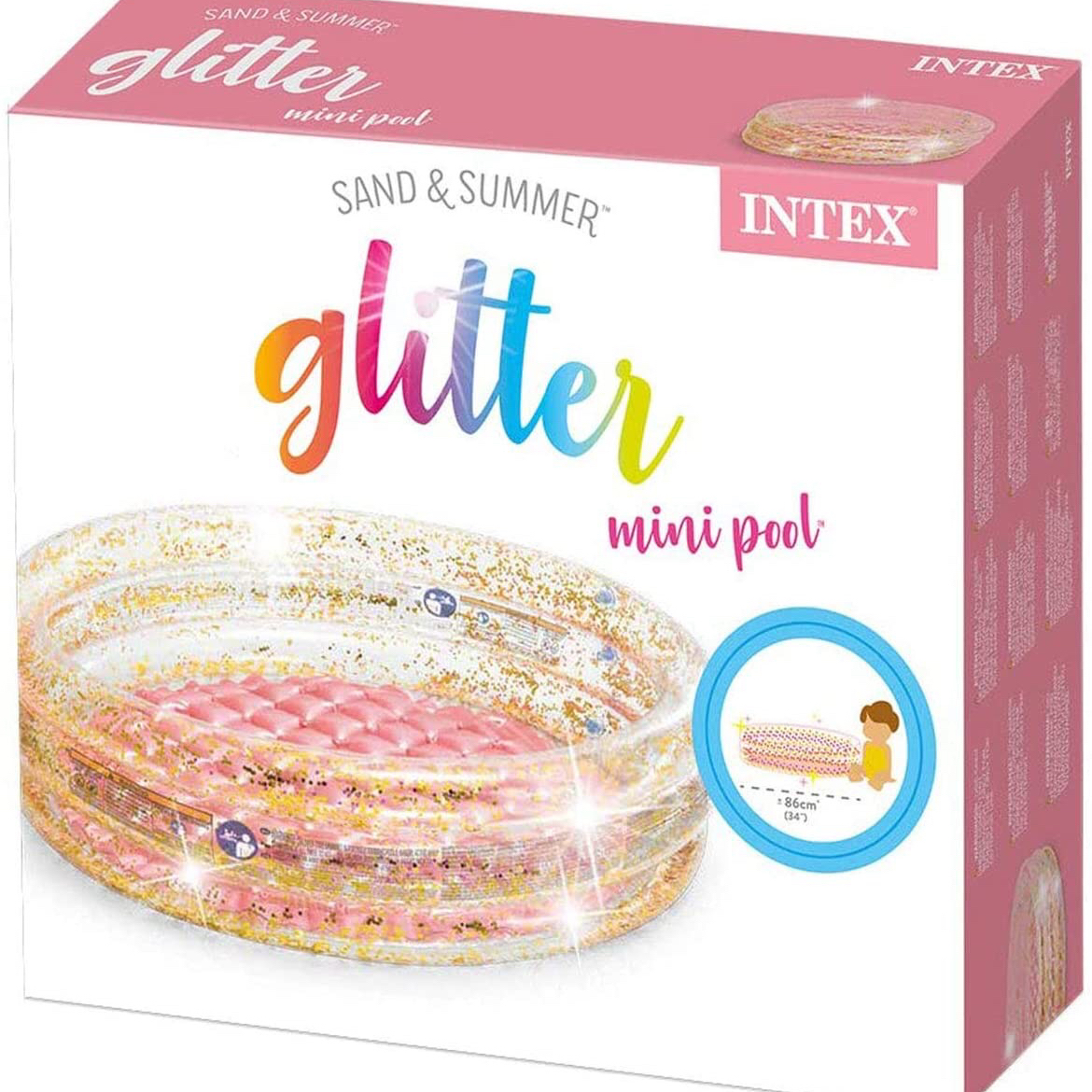 Intex Inflatable Glitter Mini Pool 86 x 86 x 25 cm