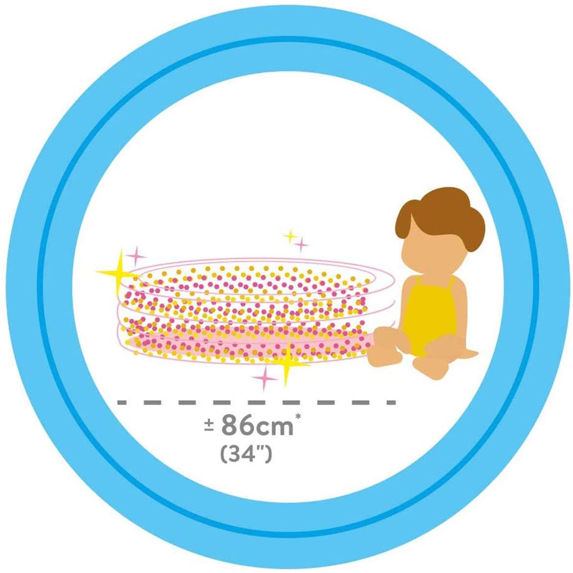 Intex Inflatable Glitter Mini Pool 86 x 86 x 25 cm
