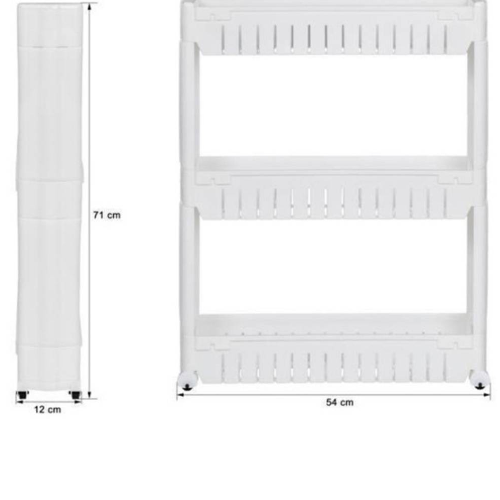 3 Layer Rectangular Kitchen Trolley