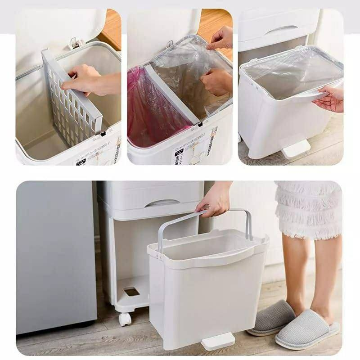 42L Kitchen Gargabe Can Wet Dry Trash Sorting Bin
