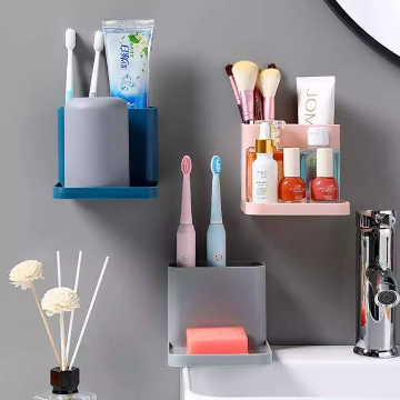 Wall-Mounted Multifunctional Toothpaste & Soap Holder