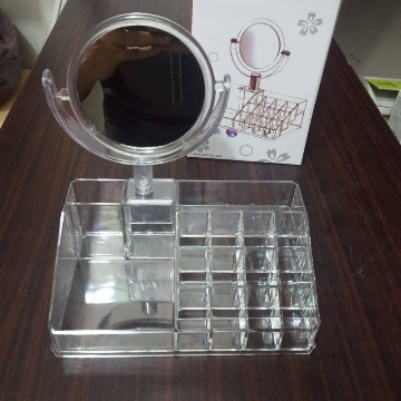 Lipstick & Cosmetic Organiser With Detachable Mirror