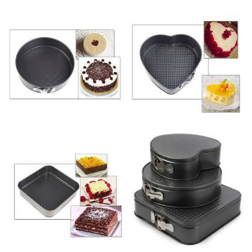 3 Pcs Cake Mould - Heart Square & Round Shape