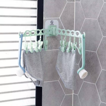 Wall-Mounted Multifunctional Foldable Dryer Clip Hanger