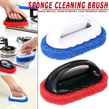 Magic Powerful Cleaning Sponge Brush With Handle