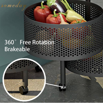 3 4 5 Layer Rotatable Kitchen Utility Trolley With Wheels