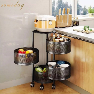3 4 5 Layer Rotatable Kitchen Utility Trolley With Wheels