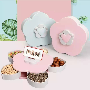 Flower Shape Rotation 5 Compartment Food Storage Box