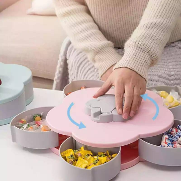 Flower Shape Rotation 5 Compartment Food Storage Box