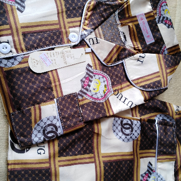 Printed Silk Night Dress