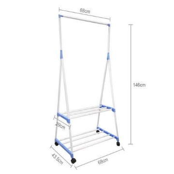 Foldable Vertical Telescopic Pole Triangle Clothes Stand