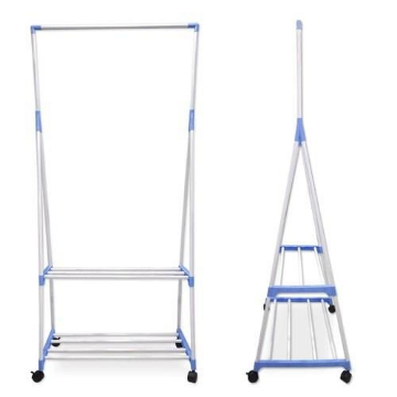 Foldable Vertical Telescopic Pole Triangle Clothes Stand