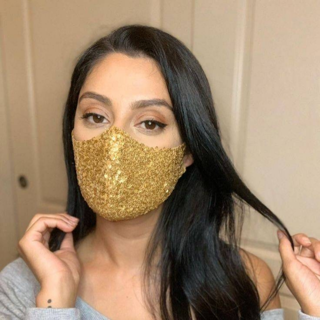 Face Mask Sequin Golden