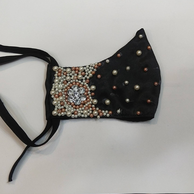 Face Mask Rhinestone Flower