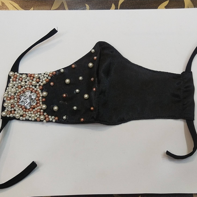 Face Mask Rhinestone Flower
