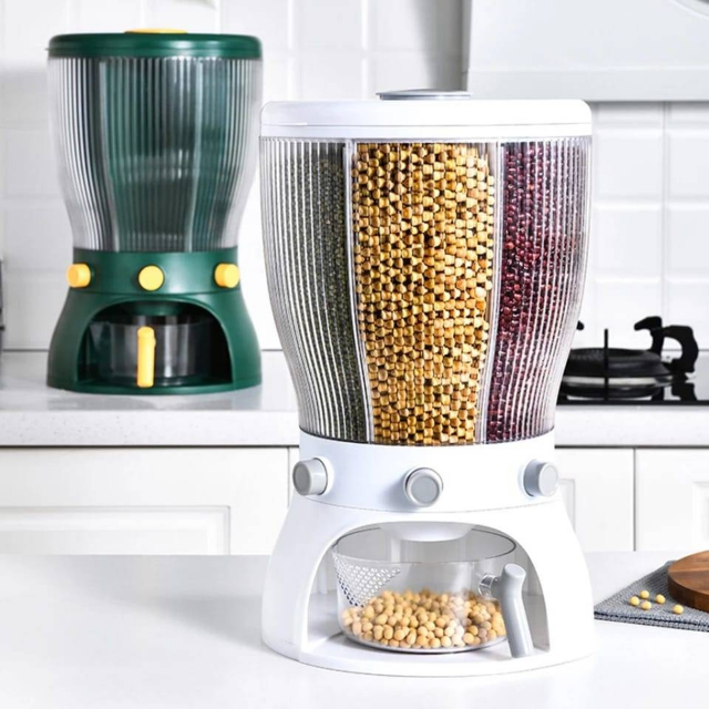4 Partition Rotating Cereal Dispenser