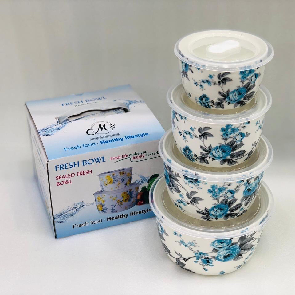 Fresh Bowl Set 4pc - Blue (Ceramic)