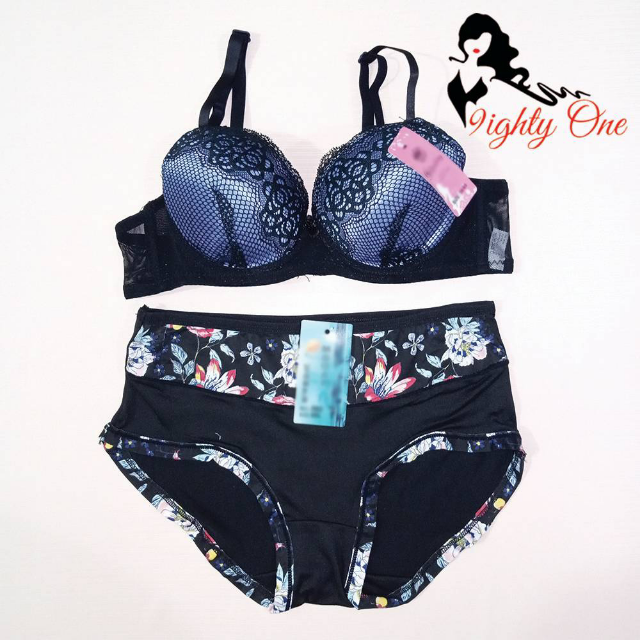 Black Blue BRA & Panty 2p Set