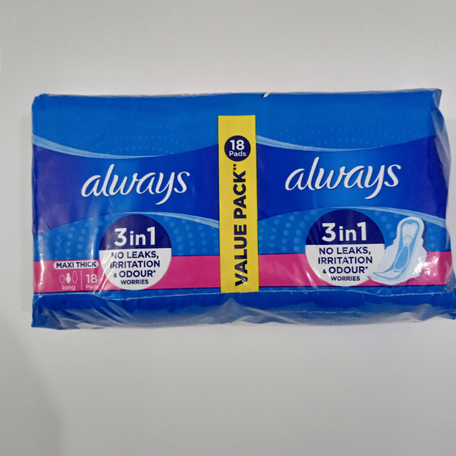 Always Maxi Thick Long Value Pack 18 pads (Pink)