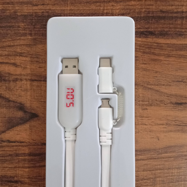 2 in 1 Voltage Current Display Charging / Data Cable