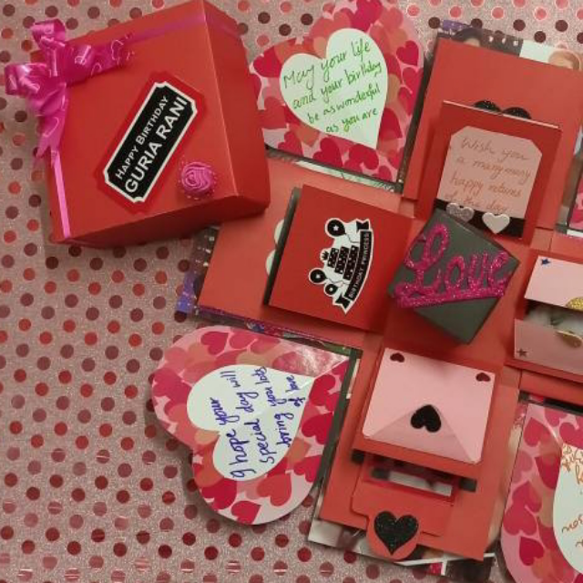 Surprise Handmade Square Gift Box For Valentines Birthday