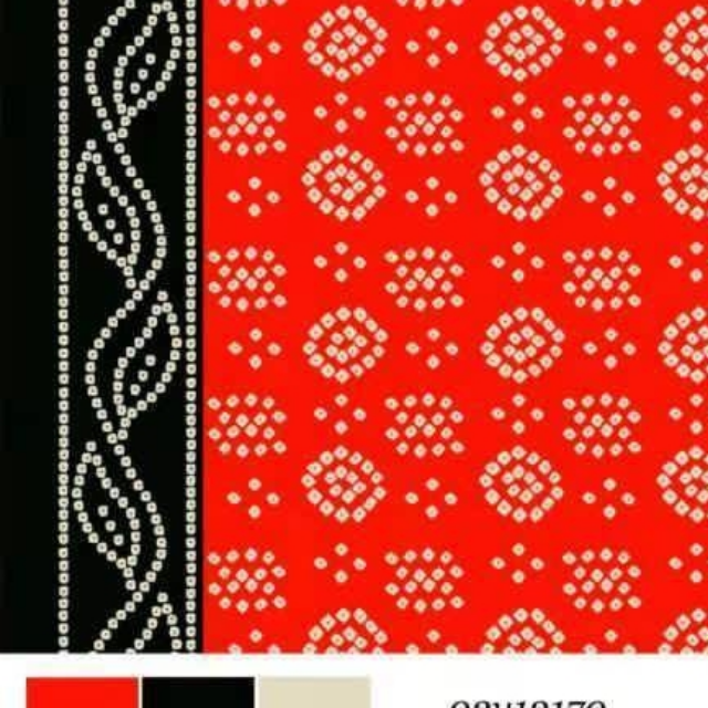 Chunri Unstitched Shirt (Bright Red)