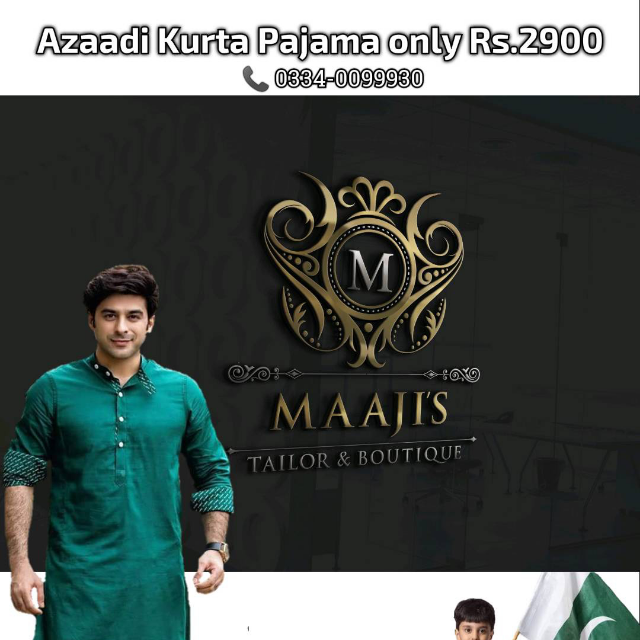 Azaadi kurta shalwar with designing