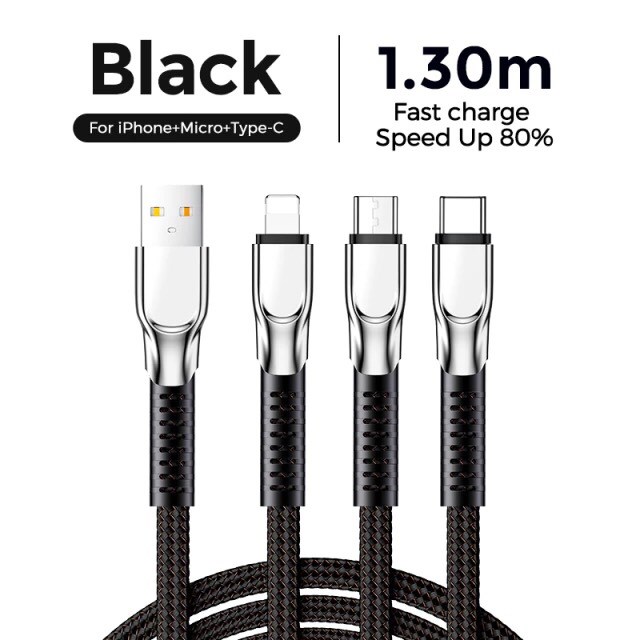 Joyroom 3 in 1 USB Type C Micro USB Iphone Lightning Cable