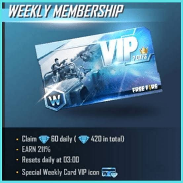 Free Fire Weekly Memebrship