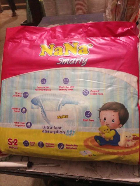 Nana Smarty Baby Diapers Small 90 Pcs Size 2 mega pack