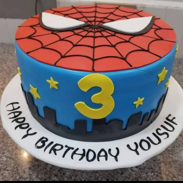 Spiderman Theme Birthday Cake