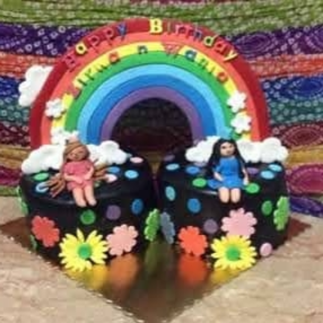 Birthday Rainbow Theme Cake